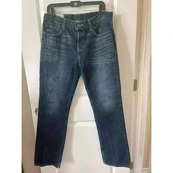 Hollister Jeans Mens 33x32 Slim Straight Dark Wash Blue perfect condition - Picture 1 of 5